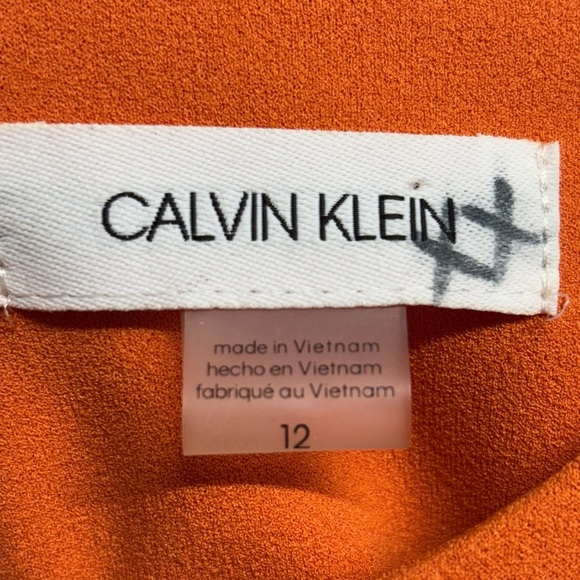 Calvin Klein Faux Suede Orange Pencil Dress 12 Cap
Sleeve midi Sheath - Picture 3 of 8